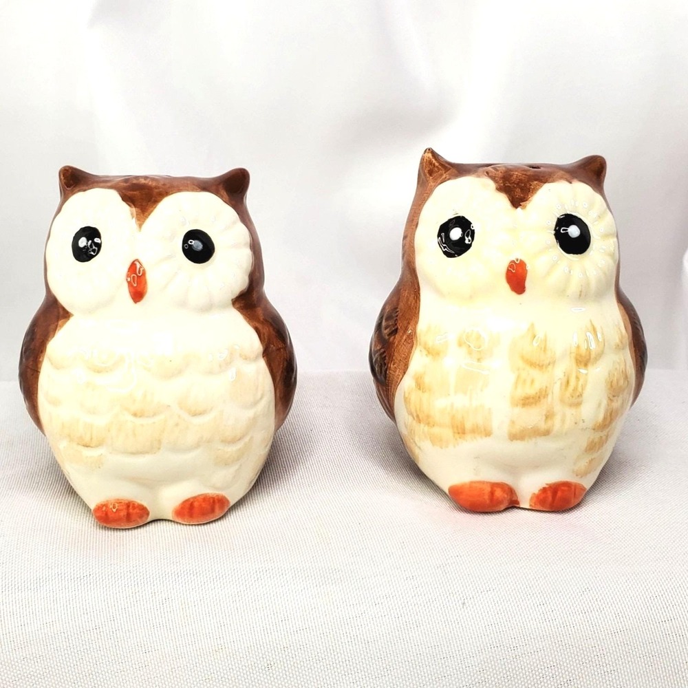 Vintage Owl Salt and Pepper Shakers By Better Homes and Garden Stoppers Intact